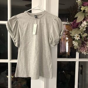 FRANCESCAS COLLECTIONS grey T-shirt PUFFY sleeve